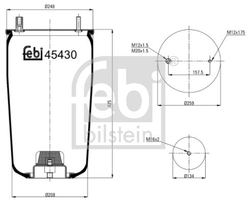 FEBI BILSTEIN dėklas, pneumatinė pakaba 45430